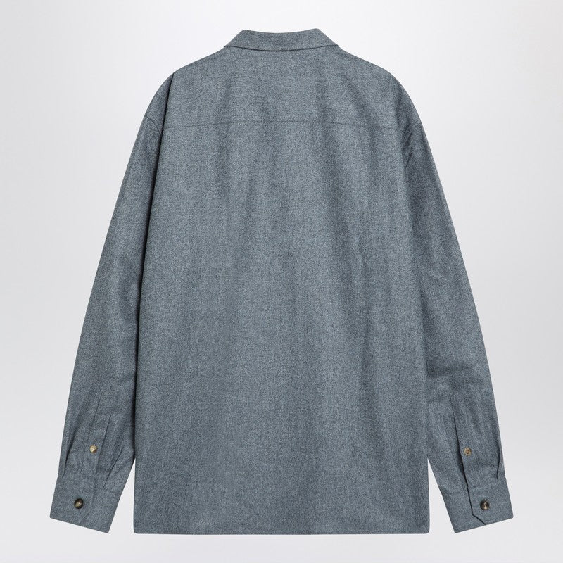 Chemise Brunello Cucinelli en laine vierge gris nuage