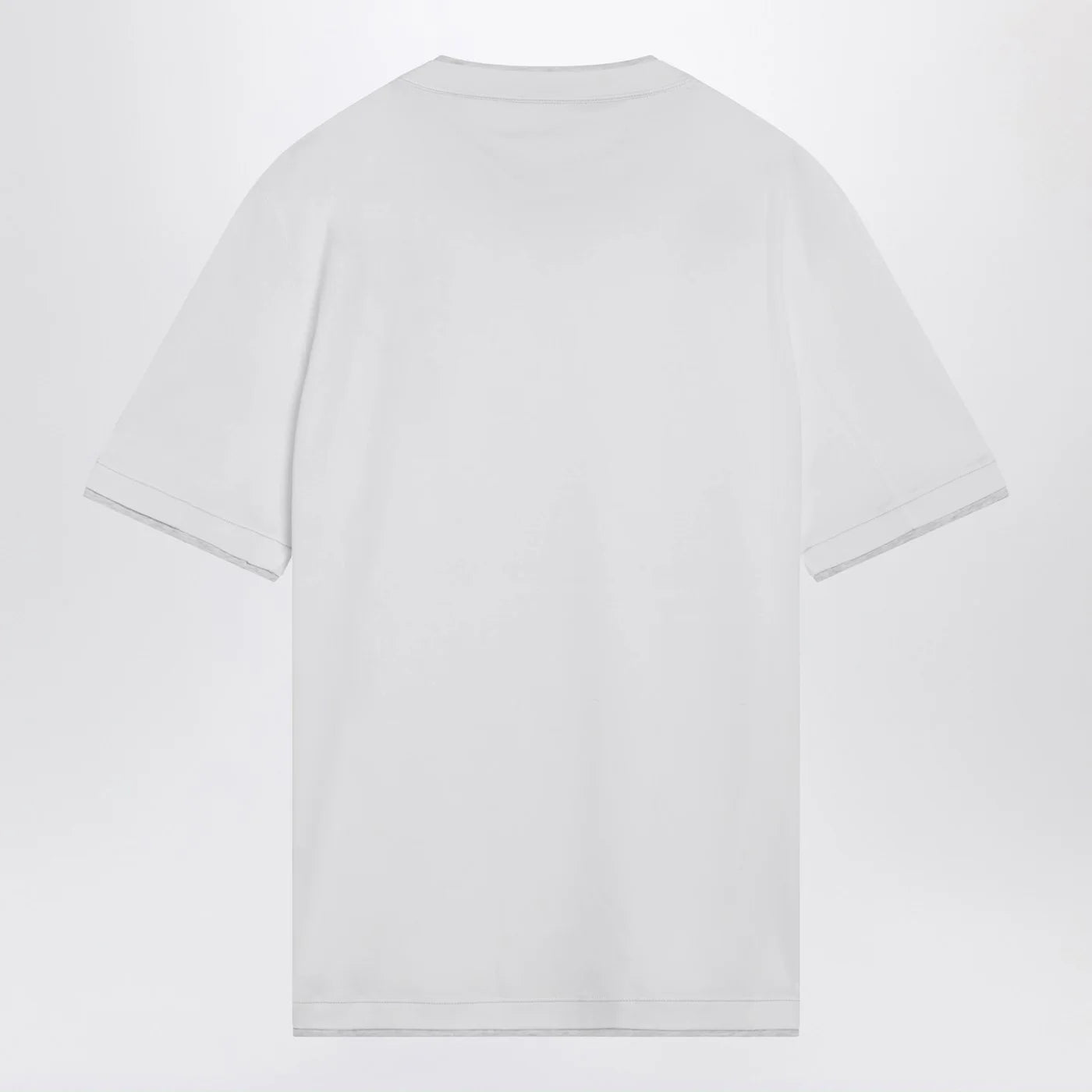 Brunello Cucinelli White T-shirt with faux layering effect