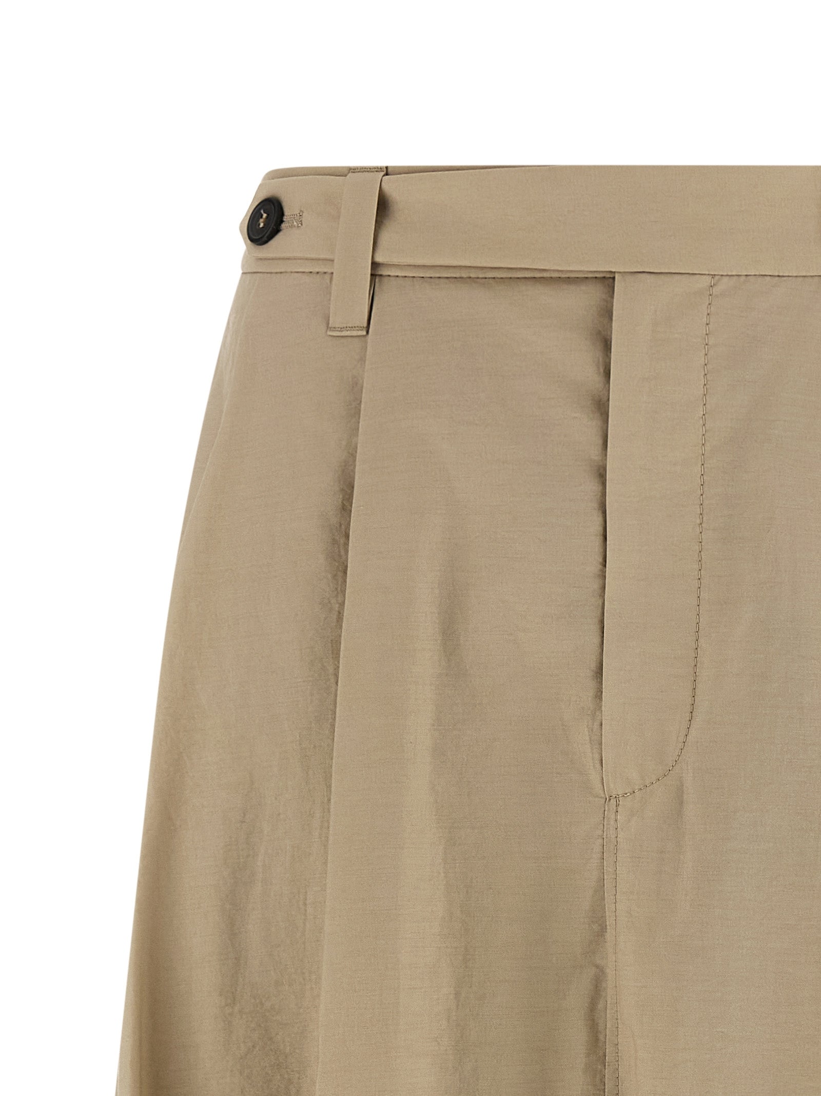 Brunello Cucinelli Cotton Skirt — Beige Flared Skirt