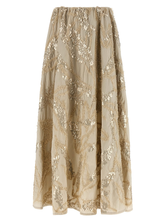 Brunello Cucinelli Seabed Embroidery Skirt — New Arrival