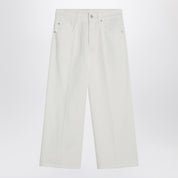 Pantalones de algodón blanco Brunello Cucinelli