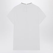 Brunello Cucinelli white crew‑neck T‑shirt with pendant
