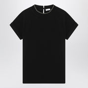 Brunello Cucinelli black crew‑neck T‑shirt with pendant