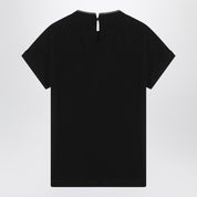 Brunello Cucinelli black crew‑neck T‑shirt with pendant