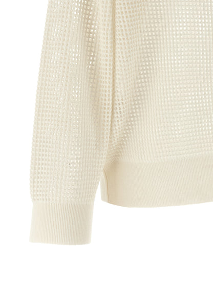 Brunello Cucinelli Mesh Cashmere Knitwear Sweater