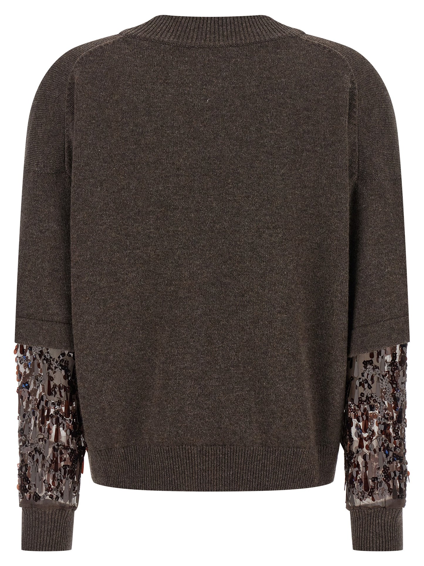 Brunello Cucinelli Sequin Sleeve Cashmere Sweater