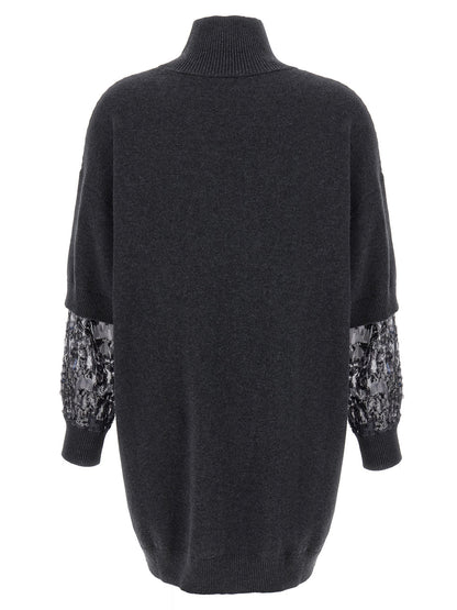 Brunello Cucinelli Sequin Sleeve Dress