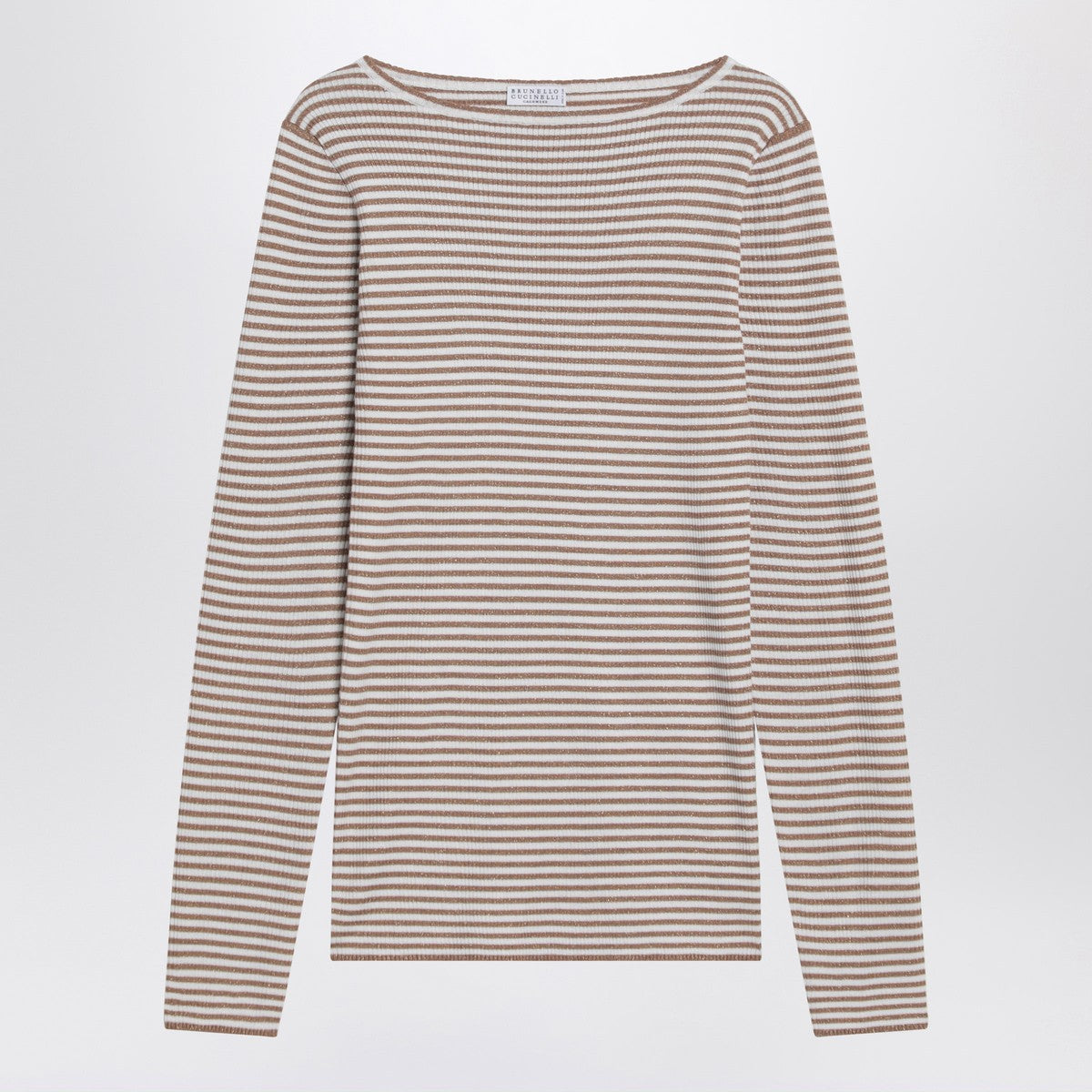 Brunello Cucinelli Sparkling striped cashmere and silk sweater