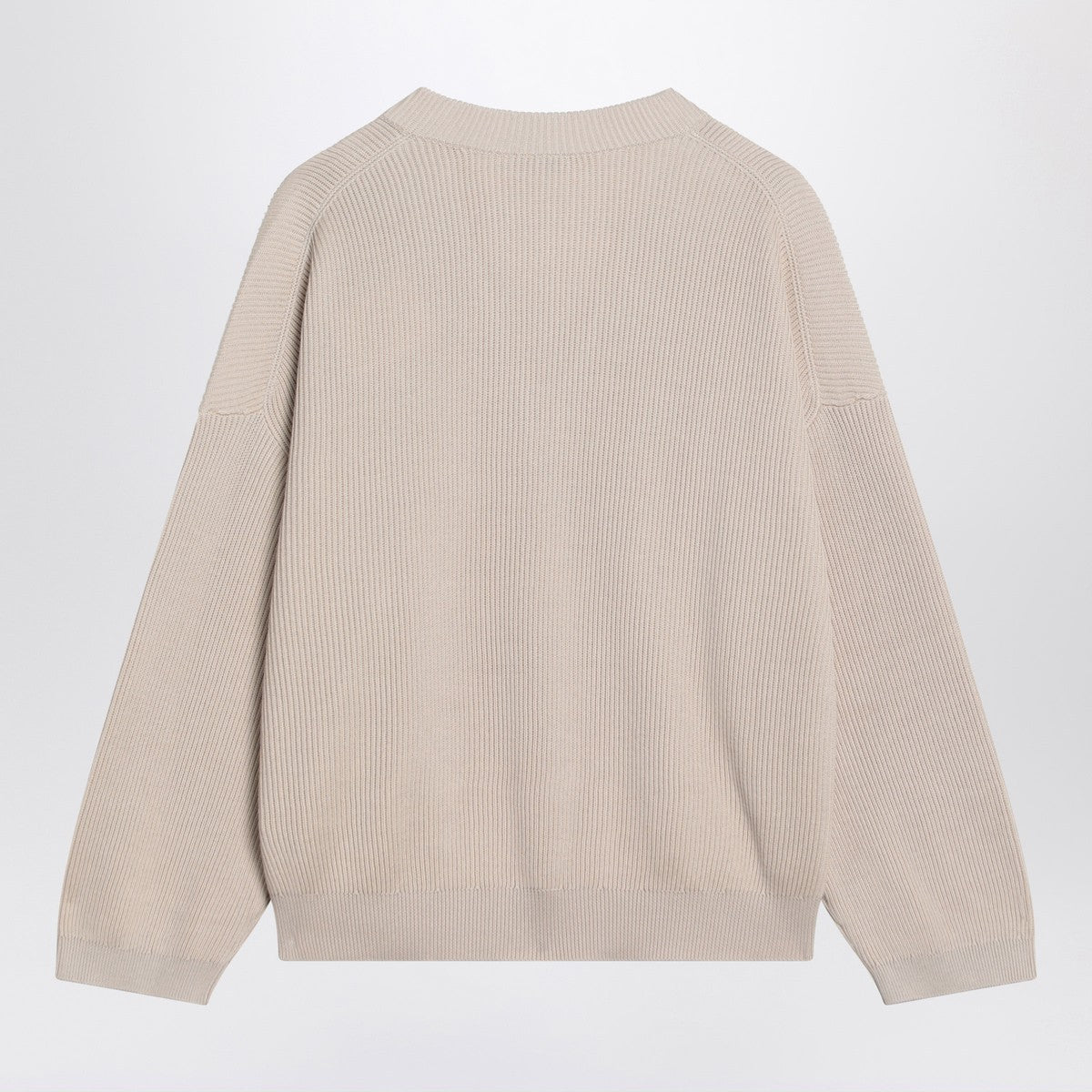 Brunello Cucinelli Butter-coloured cotton sweater with V-neck