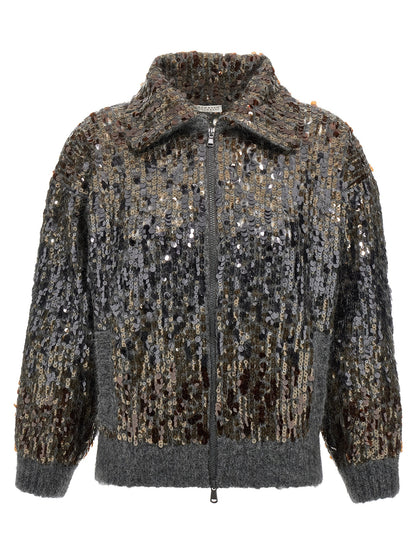 Brunello Cucinelli Knitwear Cardigan — Dégradé Embroidery