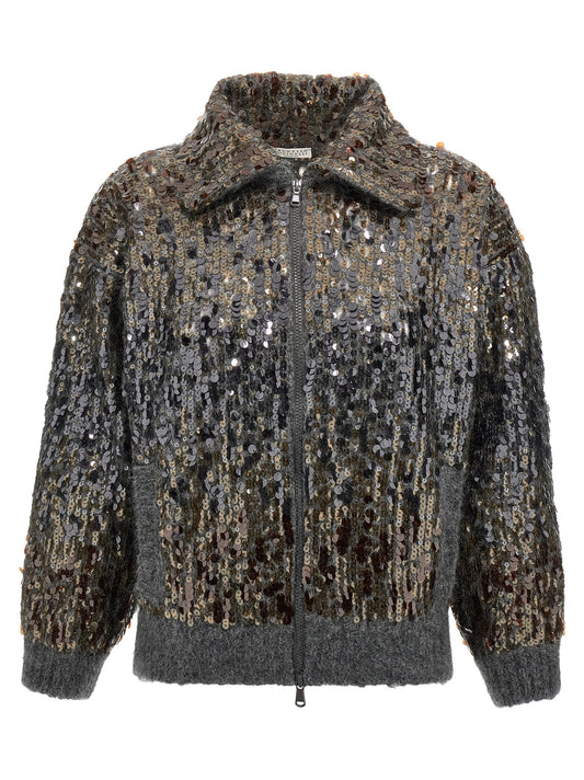 Brunello Cucinelli Knitwear Cardigan — Dégradé Embroidery