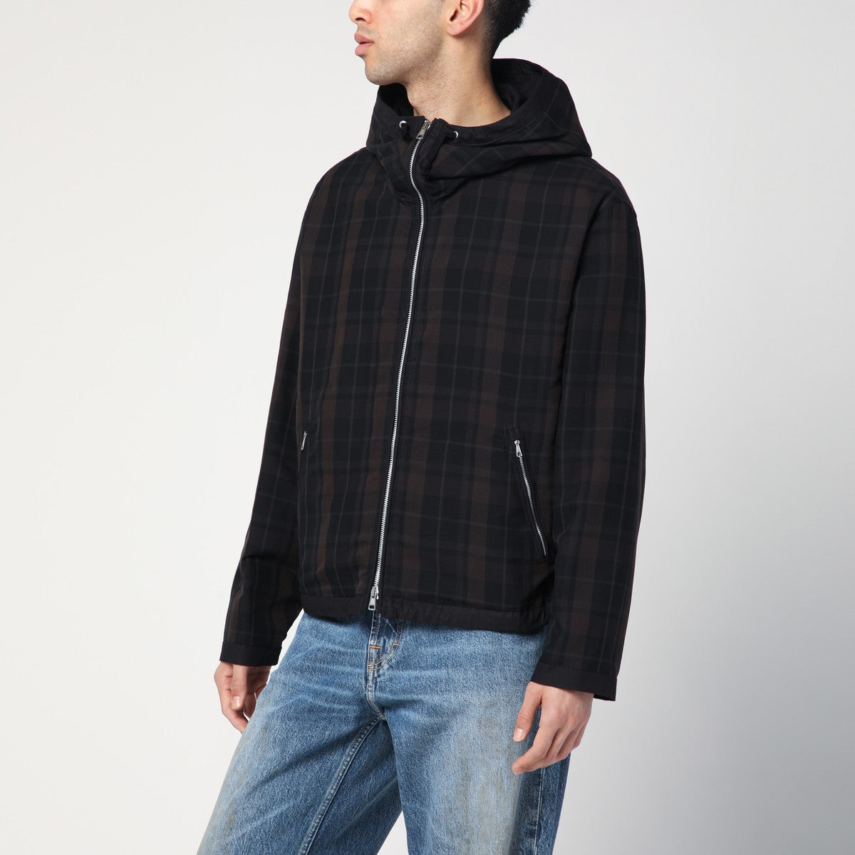 Our Legacy Riviera Jacket — Black Brown Check Cotton Blend