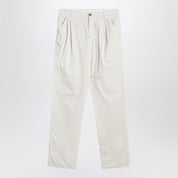 Brunello Cucinelli Pantalon en velours côtelé blanc