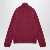 Our Legacy Ruby-coloured zipped cardigan in mohair silk