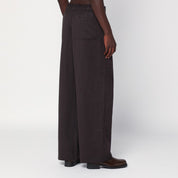 Notre pantalon large en laine marron Legacy