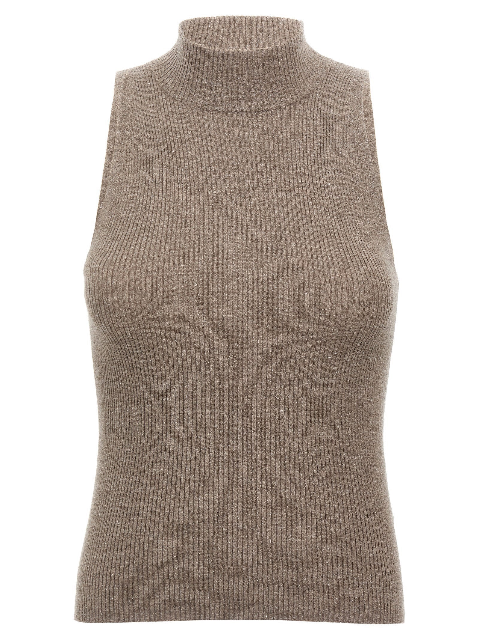 Brunello Cucinelli Sparkling Top — Ribbed Cashmere