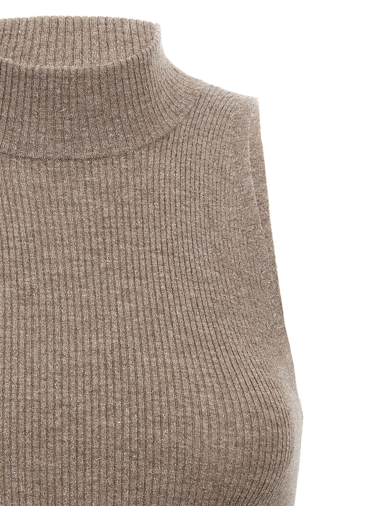 Brunello Cucinelli Sparkling Top — Ribbed Cashmere