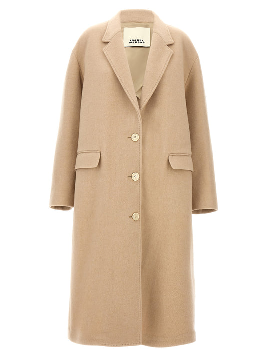 Isabel Marant Efezia Coat — Beige Wool Wrap Coat