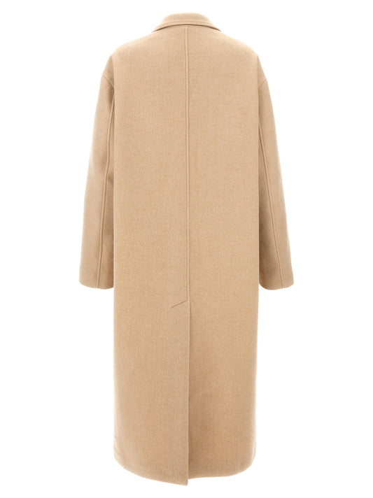 Isabel Marant Efezia Coat — Beige Wool Wrap Coat