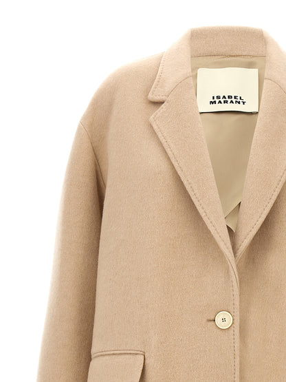 Isabel Marant Efezia Coat — Beige Wool Wrap Coat