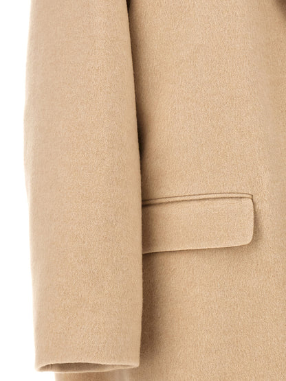 Isabel Marant Efezia Coat — Beige Wool Wrap Coat