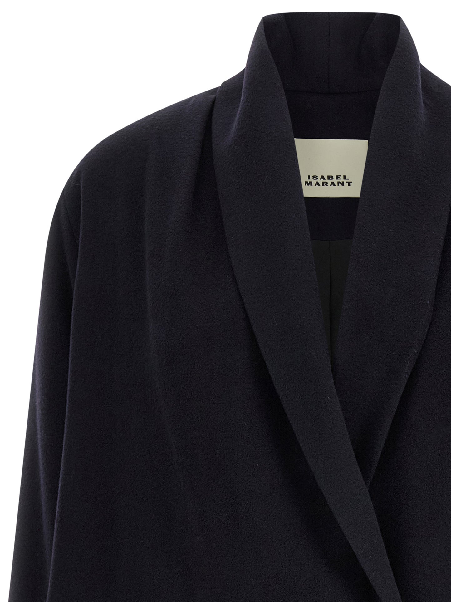 Isabel Marant Elise Coat — Black Wool Wrap Coat