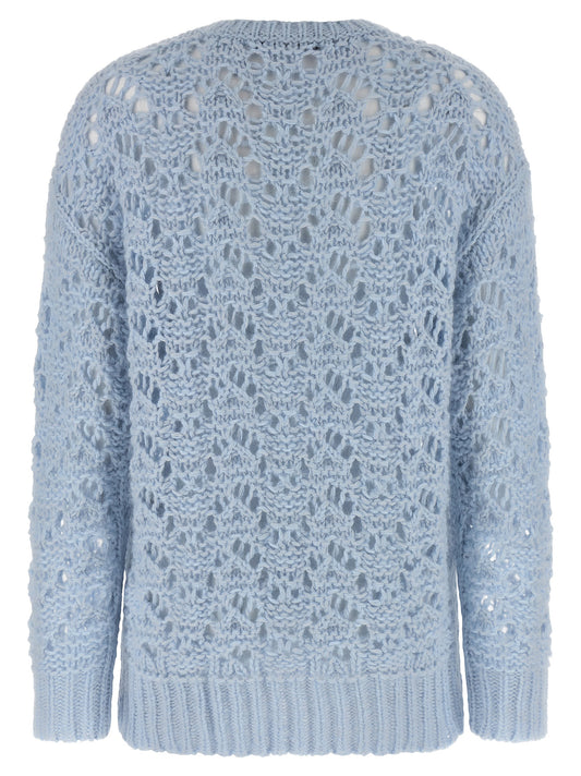 Fabiana Filippi Openwork Sweater - Light Blue Knitwear