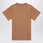 Max Mara oversized beige cotton T‑shirt with logo embroidery