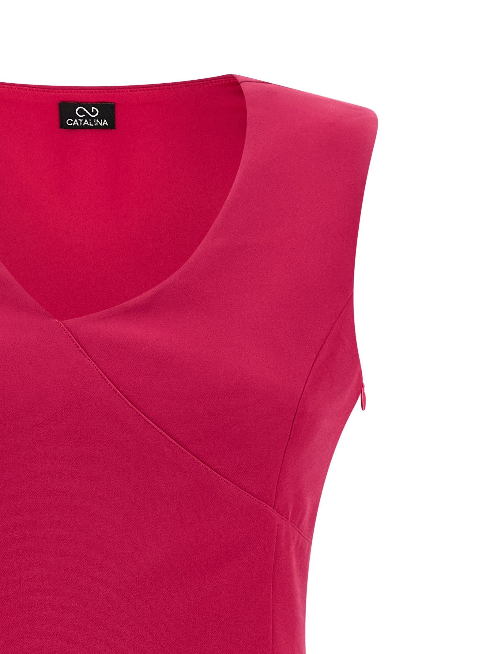 Catalina Marlyn Dress — Fuchsia Crêpe Mini Dress