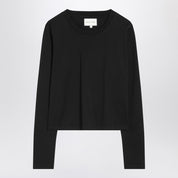 Black Cotton Crew‑Neck T‑Shirt — Loulou Studio