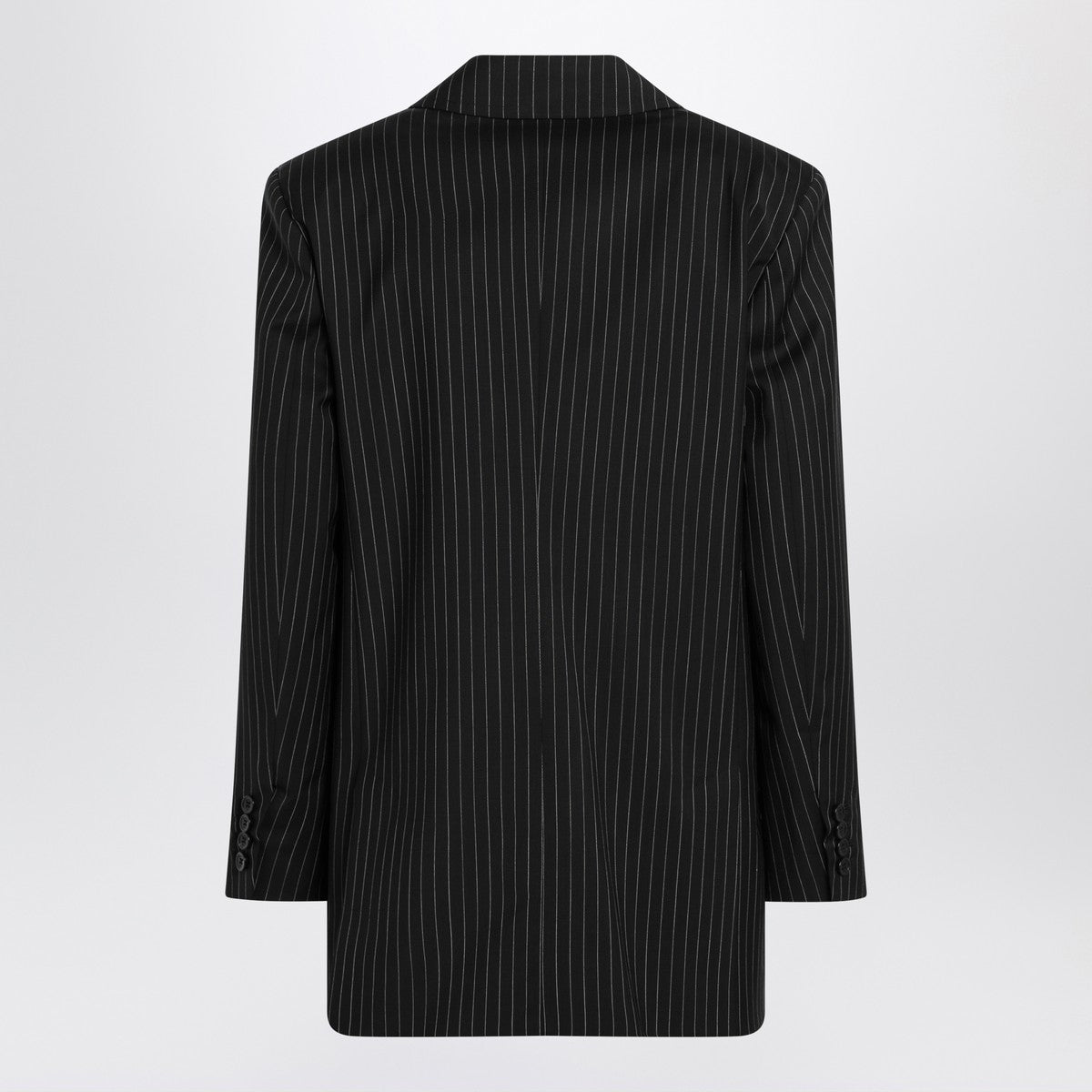 Max Mara Black pinstriped double-breasted wool jacket
