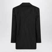 Max Mara Black pinstriped double-breasted wool jacket