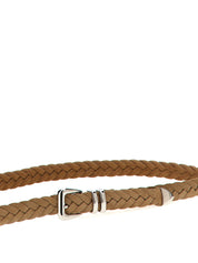 Brunello Cucinelli Braided Calfskin Belt for Men — Beige