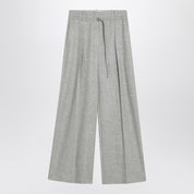 Brunello Cucinelli grey wide trousers in wool and cashmere