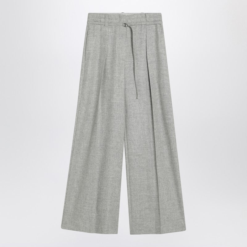Brunello Cucinelli grey wide trousers in wool and cashmere