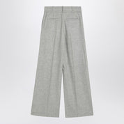 Brunello Cucinelli grey wide trousers in wool and cashmere
