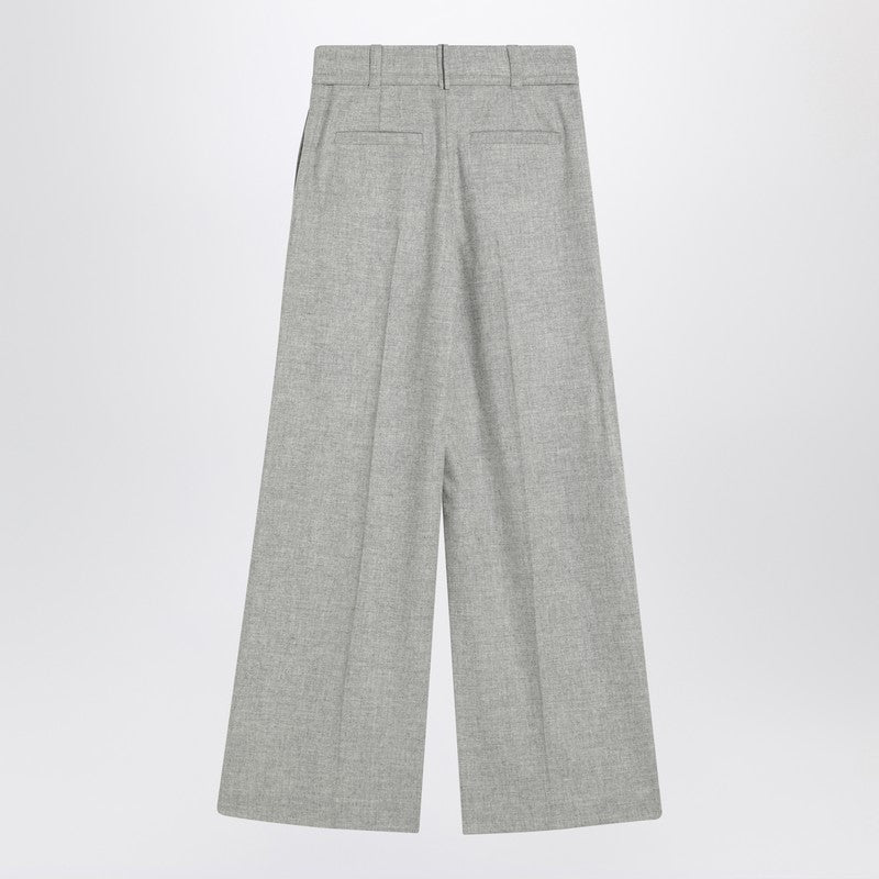 Brunello Cucinelli grey wide trousers in wool and cashmere