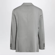 Brunello Cucinelli Double-breasted silk blazer in khaki
