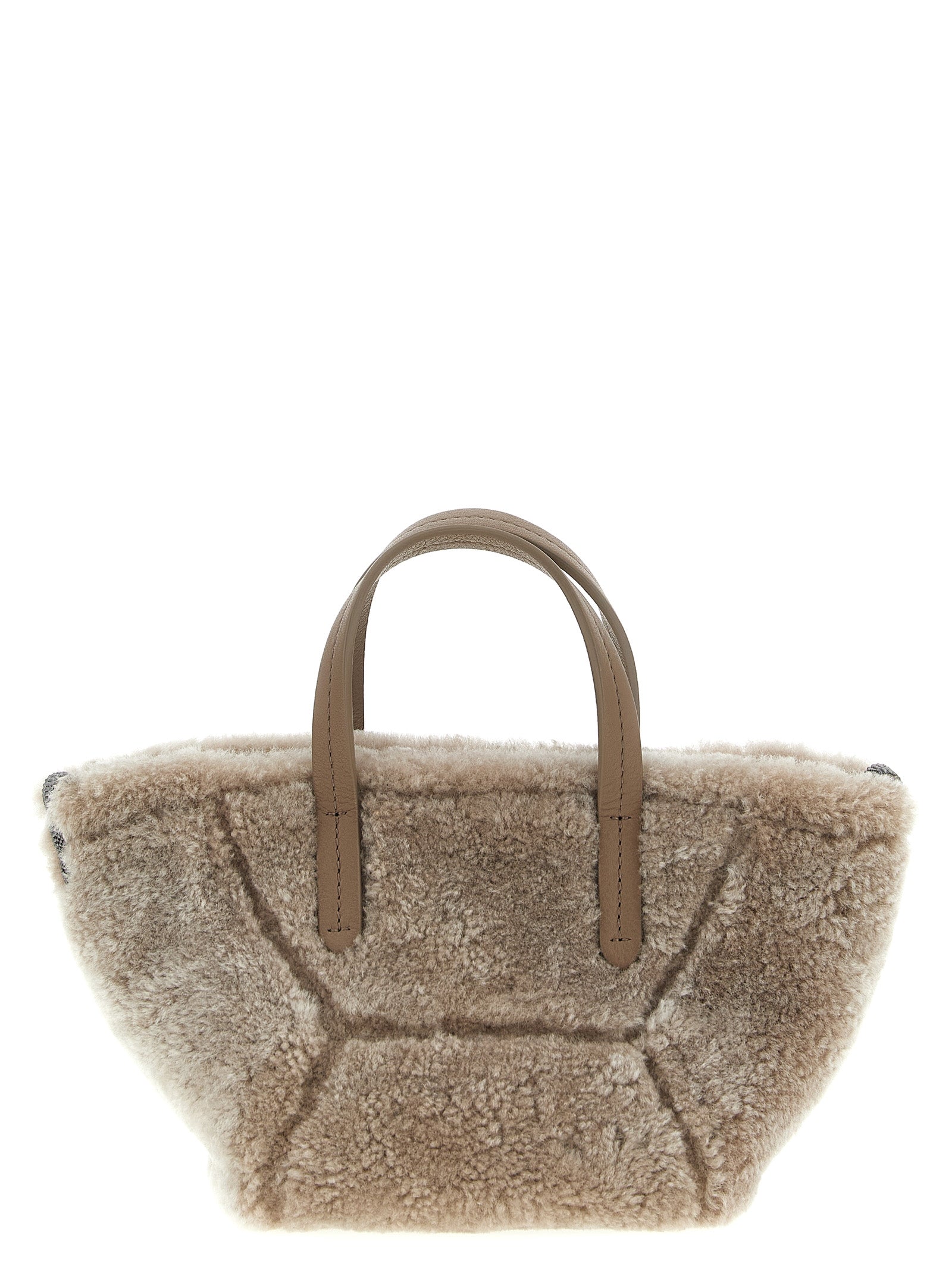 Brunello Cucinelli Bc Duo Mini Handbag — Curly Shearling