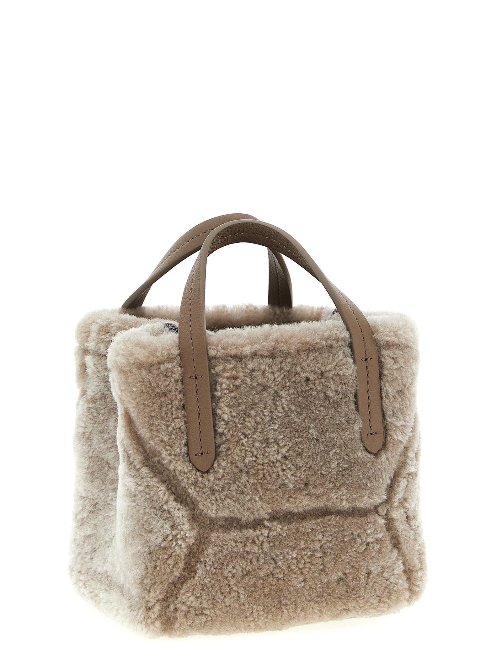 Brunello Cucinelli Bc Duo Mini Handbag — Curly Shearling