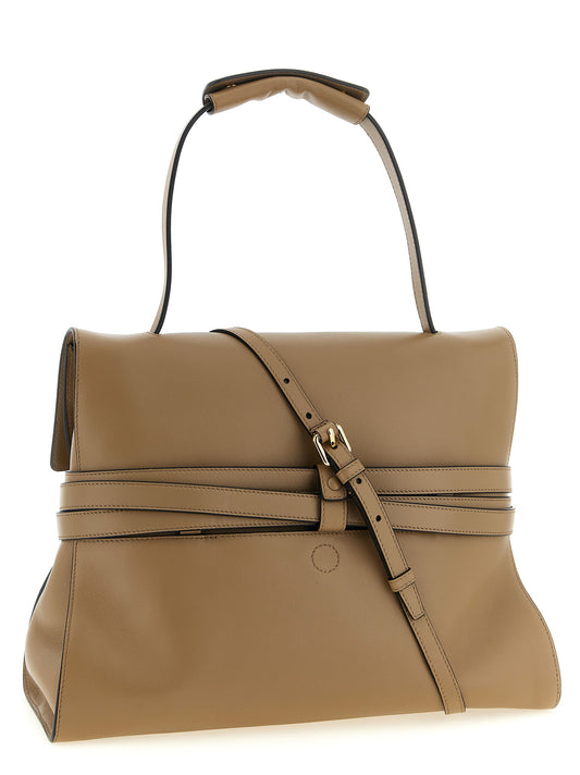 Moschino Tie Me Shoulder Bag — Beige Leather Handbag