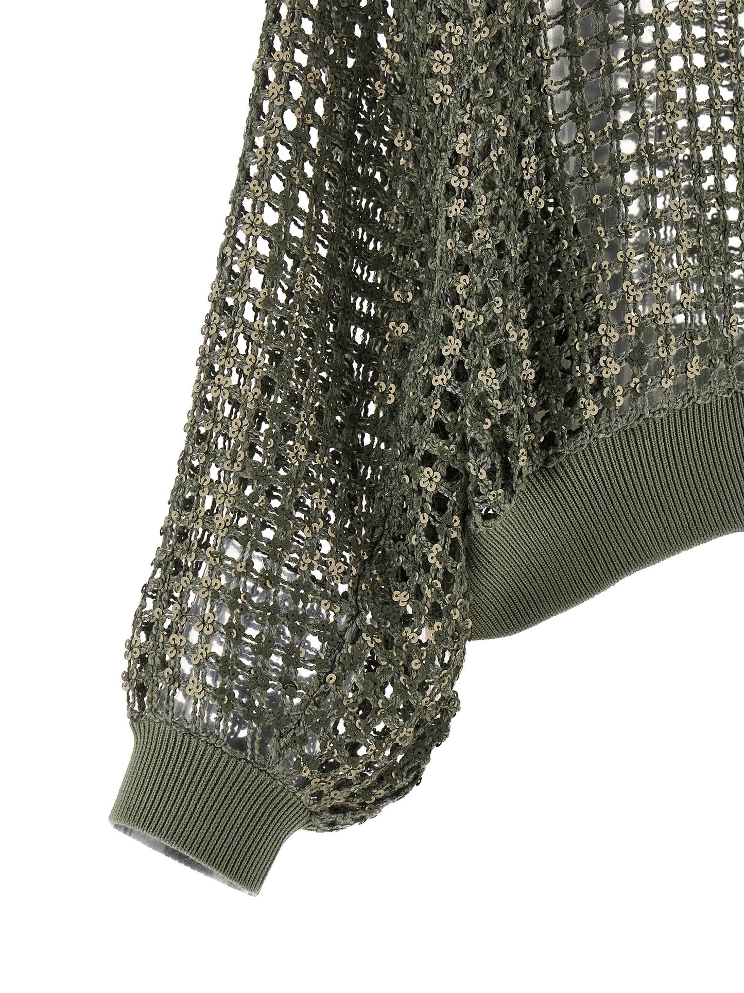 Brunello Cucinelli Dazzling Net Embroidery Cardigan
