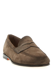 Santoni Carlos Suede Loafers for Men — Moccasins