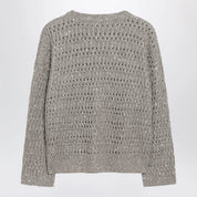 Brunello Cucinelli Crochet crewneck sweater with sequins