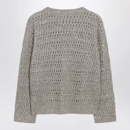 Brunello Cucinelli Crochet crewneck sweater with sequins