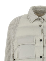 Brunello Cucinelli Shiny Flap Detail Down Jacket