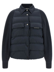 Brunello Cucinelli Shiny Flap Detail Down Jacket
