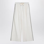 Wide white trousers in cotton and silk — Brunello Cucinelli