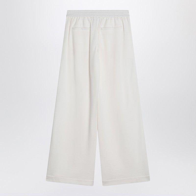 Wide white trousers in cotton and silk — Brunello Cucinelli