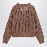 Brunello Cucinelli Brown sparkling mesh sweater